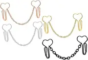 SAFIGLE 4pcs Love Nose Ring Nose Clip Jewelry Non Piercing Nose Clip Nose Clip Chain Heart Nose Chain Nose Non Piercing Decoration Heart Nose Clip Heart Nose Ring Nose Jewelry