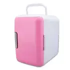 (Pink)Car Mini Fridge Compact 4L Car Fridge Cooler Warmer 12V Large Capacity For