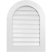 Ekena Millwork Gable Louver Vent Mount Functional Round Top PVC Paintable White
