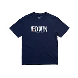 EDWIN 人氣復刻 台灣文化 理髮廳 EDWIN LOGO短袖T恤-男-丈青色