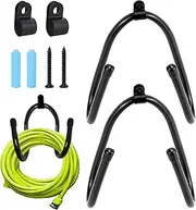 HuYiGGZ 2 Pack Metal Hose Hanger Wall Mount Skateboard Hooks Skateboard Storage Display Rack with Screws W Style for Sword Guitar Longboard Snowboards