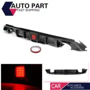 Carbon Fiber Rear Diffuser Bumper W/Light Lamp Fits Infiniti Q60 2017-2022 Set