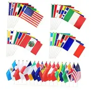 200 Pcs International Country Flags, Hand Held Small Mini World Flag On Stick,