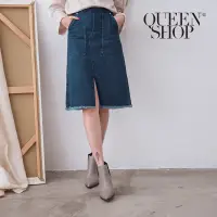 在飛比找蝦皮商城優惠-QUEENSHOP【03030204】斜邊口袋造型中間開衩高