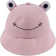 [Asia Sell] Frog Hat Floppy Hat Female Sunhat Drawstring Adjustable Kid's Bucket Hat Large Musk Pink