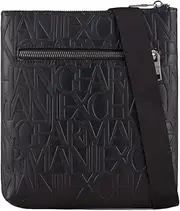 [Armani Exchange] Men's Essentail, Jim, Sustainable, All Over Logo Flat Crossbody, One Size