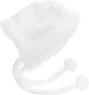 [ANDRESLAD] Cute Plush Beanie Hat Women's Warm Hat Fox Ears Hat for Women Girls Faux Fur Hood Plush Fur Warm Headwear White
