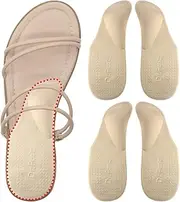 Dr. Foot's Arch Support Shoe Inserts for Flat Feet, Plantar Fasciitis, Adhesive Heel Cushion for Relieve Pain for Women & Men, Beige, Small