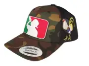 EL BORRACHO Y EL GALLO GIRO HAT MESH TRUCKER BLACK SNAP BACK NEW