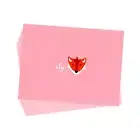 Set of 7 Simple Cute Minimalist Pink Sly Fox Note Cards + Envelopes