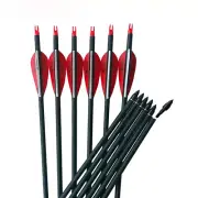 6/12/24pcs Mix Carbon Arrow Spine 500 28/29/30 Inch ID6.2mm Compound Bow Hunting