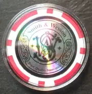 Smith & Wesson Red Poker Chip Golf Ball Marker - Hologram Type