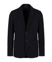 single-breasted textured blazer IT52,IT48 Blue night sky