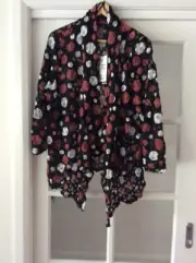 TAKING SHAPE CARDI SIZE M BLACK WHITE RUST SPOT NEW