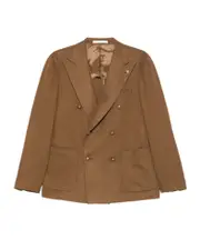 Double-Breasted Blazer IT48 camel brown