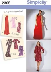 Simplicity Sewing Pattern 2308 - Misses Dresses In Two Lengths - Size 14-22