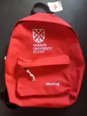 NEW Queens University Belfast Backpack Red Madlug