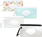 4-Pack Reusable Wet Wipes Pouches - Waterproof Portable Wipes Dispenser for Travel, Nappy Bags & On-The-Go Use - Lightweight Wipe Storage Bags