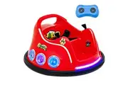 Costway 12V Electric Bumper Car 360 Spin Ride On Toy RC Race Vehicle w/USB & Bluetooth & Music ren Gift, Red