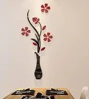 Hermione Baby 3D Vase Wall Murals for Living Room Bedroom Sofa Backdrop TV Background, Originality Stickers Gift, DIY Wall Decal Decor (Red, 39 X 16 Inches)