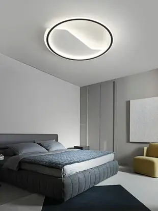 臥室燈led簡約現代房間燈北歐創意個性圓形書房餐廳燈具燈飾超薄
