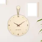 Wood Wall Clock Round Silent Clock for Dining Room Bedroom Home Decoration