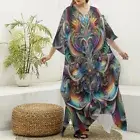 Psychedelic Kaftan Dress Festival Caftan Goddess Rave Fractal Hippie Trippy Psy