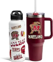 The Memory Company | Licensed NCAA 34oz Team Spirit Water Bottle and 46oz Game Day Tumbler with Straw Set,Michigan State University