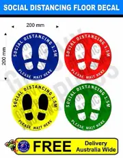 Social distancing floor vinyl sticker, 1.5M distance, floor sticker, floor decal