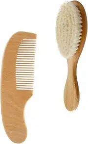 UPKOCH Born Essentials for Cradle Cap Comb 1 Set Wood Comb Handle Wool Brush Detangler Brush Grooming Kit