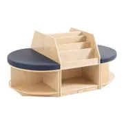 Jooyes Kids Wooden Reading Island Bookcase - Blue | 130cm