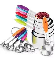 U-Taste 12 Piece Measuring Cups And Spoons Set Stainless Multi-colored