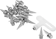 [uxcell] 1/2 Inch Steel Track Spikes, 20 Pack Sports Shoes Spikes Replacement Accessories with Spike Wrench for Long Jumping Running, Silver Tone