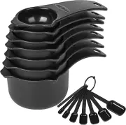 Measuring Cups and Spoons Set 15, 7 Plastic Measuring Cup Spoon Set, 7 Spice Lon