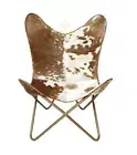 Indien Handmade Leather Butterfly Chair Genuine Goat Hair Leather Chair PL2-162