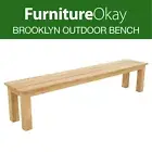 FurnitureOkay® Brooklyn Teak Outdoor Bench (210cm) Patio Furniture