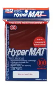 KMC Sleeves Hyper Mat RED Matte Standard Size 66x91mm (100 Count Pack)