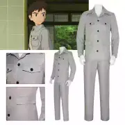 Movie The Boy and The Heron Cosplay Costume Mahito Maki Costume Grey Uniform