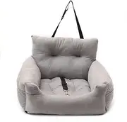 Car Seat Dog Bed Multifunctional Design Pet Sofa for Cars Home and All Seasons - Sturdy Safe Belt Comfortable Storage Bags - Targeting Pet Owners Grey Crystal Super Soft Velvet