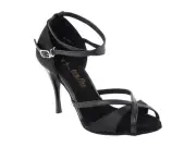 Latin Salsa Very Fine Ballroom Competitive Dance Shoe 2829LEDSS Black Satin