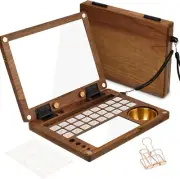 Wooden Watercolor Palette Box - Black Walnut Multifunctional Empty Palette with