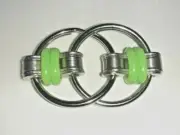 Bike Chain Fidget, Finger Spinner, Green,~ Stress Relief, ADHD, Sensory, Autism