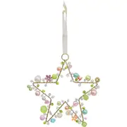 LVD Beaded Star Blossom Decorative Hanging Sculpture Ornament Home Decor