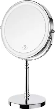Lighted Makeup Mirror, 8" Rechargeable Double Sided Magnifying Mirror with 3 ...