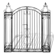 Garden Gate Ornamental Wrought Iron Decorative Outdoor Patio Entryway 122 x134cm