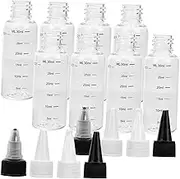 Zerodeko 8Pcs Empty Squeeze Bottles with Measurement Scale Squeeze Bottles for DIY Aromatherapy Hair Dye Art Projects and Home Cleaning