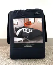 NWT UGG ® TWIN XL DEVON REVERSIBLE COMFORTER SET & ONE TWIN PILLOW SHAMS NAVY