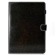 For Ipad Pro 9.7 Varnish Glitter Powder Horizontal Flip Leather Case With Holder and Card Slot(Black)