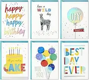 Hallmark Birthday Cards Assortment, 24 Cards with Envelopes (Rainbow Lettering, Best Day Ever)
