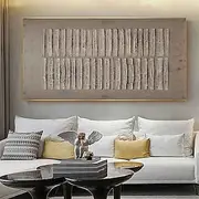 Large Abstract Canvas painting hand painted Gray Minimalist Abstract Painting Nordic Abstract Painting for Living Room Brown Wabi-Sabi Paintings Brown Abstrac